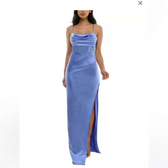 Emerald Sundae Dresses & Skirts - ⚠️⚠️Juniors' Drape-Front Long Sateen Gown⚠️⚠️